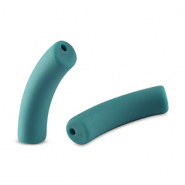 Acryl tube kralen matt Ocean wave green