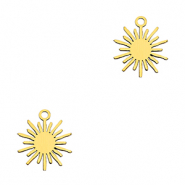 Roestvrij stalen (RVS) Stainless steel bedels sun Gold