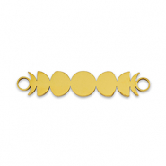 Roestvrij stalen (RVS) Stainless steel bedels / tussenstuk La Luna moon phase Gold