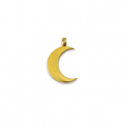 Roestvrij stalen (RVS) Stainless steel bedels La Luna maan Gold