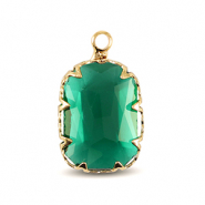 Hangers van Crystal Glass rechthoek Classic green-gold