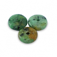 Natuursteen kralen serpentijn rondellen 6mm Shamrock green