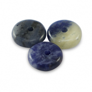 Natuursteen kralen sodaliet en microklien rondellen 6mm Blue