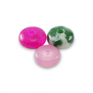 Natuursteen kralen mix rondellen 4mm Multicolour pink green