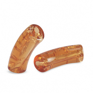 Acryl tube kralen crackle Copper brown