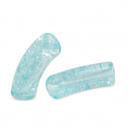 Acryl tube kralen crackle Turquoise blue