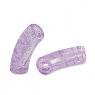 Acryl tube kralen crackle Lavender purple