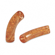 Acryl tube kralen crackle Copper brown