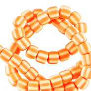 Polymeer kralen 6mm Orange-white