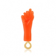 Resin hangers "Mano Fico" Neon orange-gold