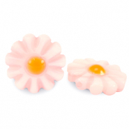 Schelp kralen bloem Light pink-orange