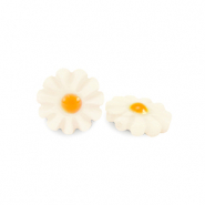 Schelp kralen bloem White-yellow orange