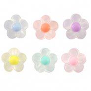 Acryl kralen bloem Multicolour pastel-transparent