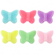 Acryl look kralen vlinder Multicolour pastel