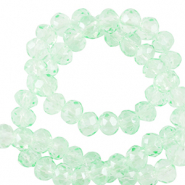 Top Facet kralen 6x4mm disc Soft mint green