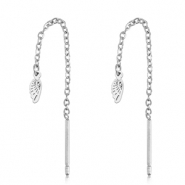 Roestvrij stalen (RVS) Stainless steel oorbellen wings Silver
