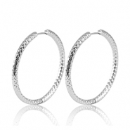 Roestvrij stalen (RVS) Stainless steel oorbellen creolen 23mm Silver