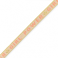 Lint met tekst "girl power" Pale pink-blush pink