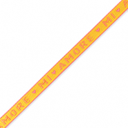 Lint met tekst "mi amore" Yellow-coral pink