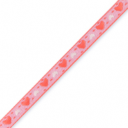 Lint met tekst hearts Paisley purple-amarena red