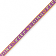 Lint met tekst "keep going" Paisley purple-green