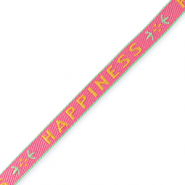 Lint met tekst "happiness" Orange-magenta