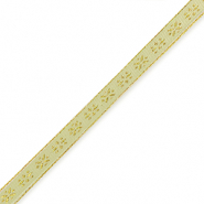 Lint met tekst flowers Olive green-gold