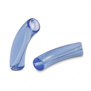 Acryl tube kralen Carolina blue