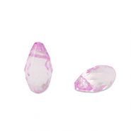 Acryl kralen druppel Rose purple transparent