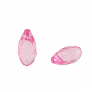 Acryl kralen druppel Magenta pink transparent