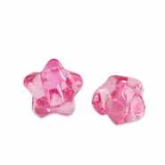 Acryl kralen ster Magenta pink transparent