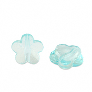 Acryl kralen bloem Ocean blue transparent