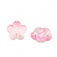 Acryl kralen bloem Pink transparent