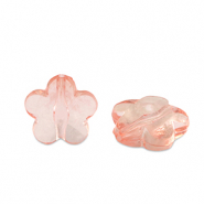 Acryl kralen bloem Salmon pink transparent