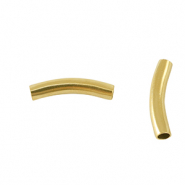 Roestvrij stalen (RVS) Stainless steel kralen tube 20mm Gold