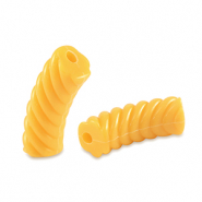 Acryl tube kralen twisted Spectra yellow
