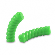 Acryl tube kralen twisted Green