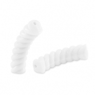 Acryl tube kralen twisted White