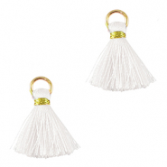 Kwastjes 2cm Gold-white
