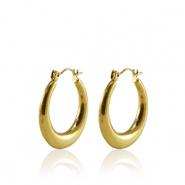 Roestvrij stalen (RVS) Stainless steel oorbellen creolen 25mm Gold