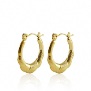 Roestvrij stalen (RVS) Stainless steel oorbellen creolen 20mm Gold