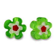 Millefiori kralen bloem Spring green
