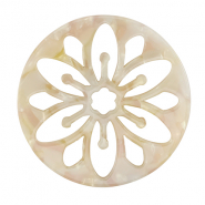Resin hangers mandala Pearl white-pink