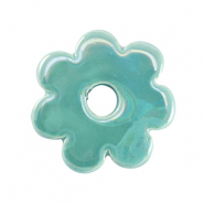 DQ Grieks keramiek kralen bloem Turquoise