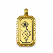 Bedels DQ metaal bloem Goud (nikkelvrij)