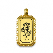 Bedels DQ metaal bloem Goud (nikkelvrij)