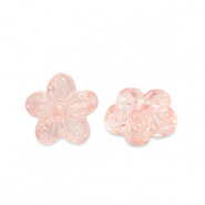 Acryl kralen bloem Transparent salmon pink