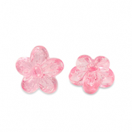 Acryl kralen bloem Transparent pink