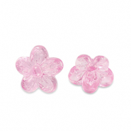 Acryl kralen bloem Transparent azalea pink