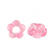 Acryl kralen bloem Transparent pink